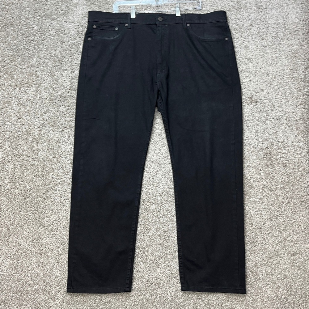 Levi's 505 Regular Fit Jeans Men 42x30 Black Straight Leg Stretch 5-Pocket Denim